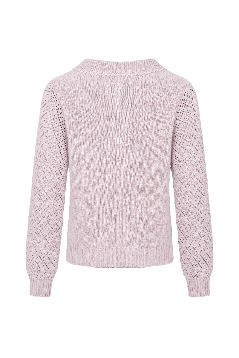 1970s Light Pink Cotton Blend Sweater - Back View