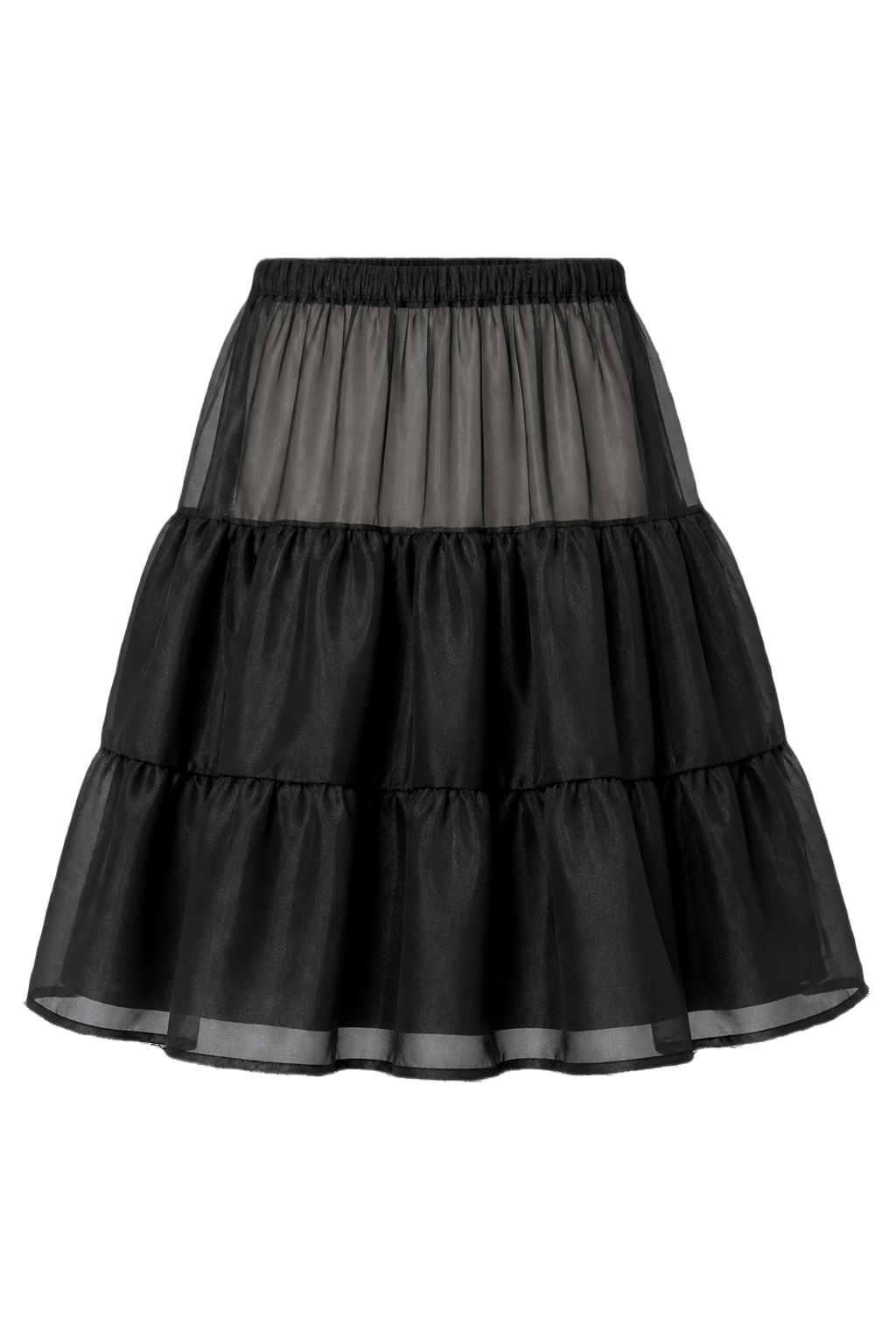1950s Black Sheer Synthetic Skirt - Back View