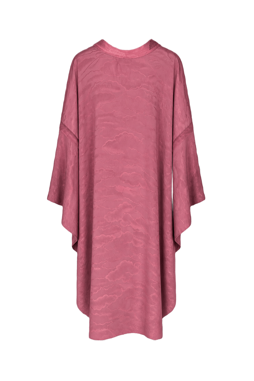 1970s Dusty Rose Pink Synthetic Blend Kimono - Back View