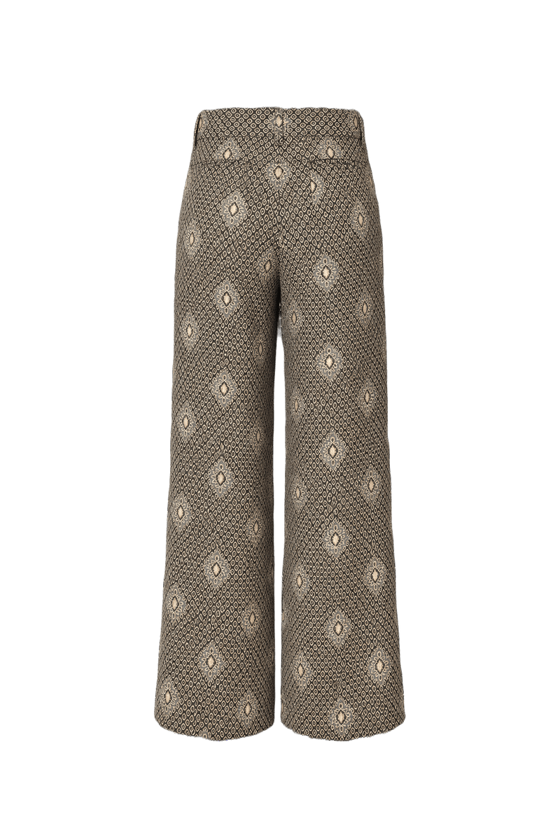1970s Brown Silk Blend Culottes - Back View