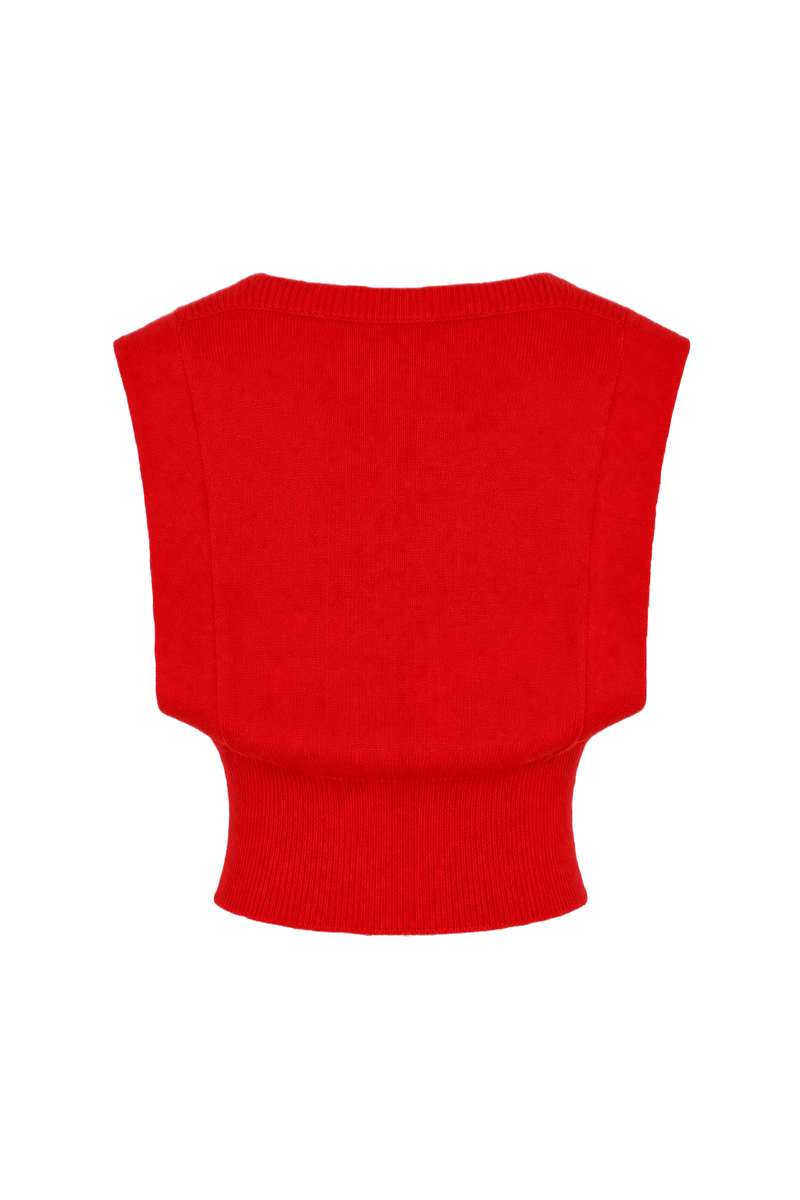 1990s Red Synthetic Blend Sweater - Back View