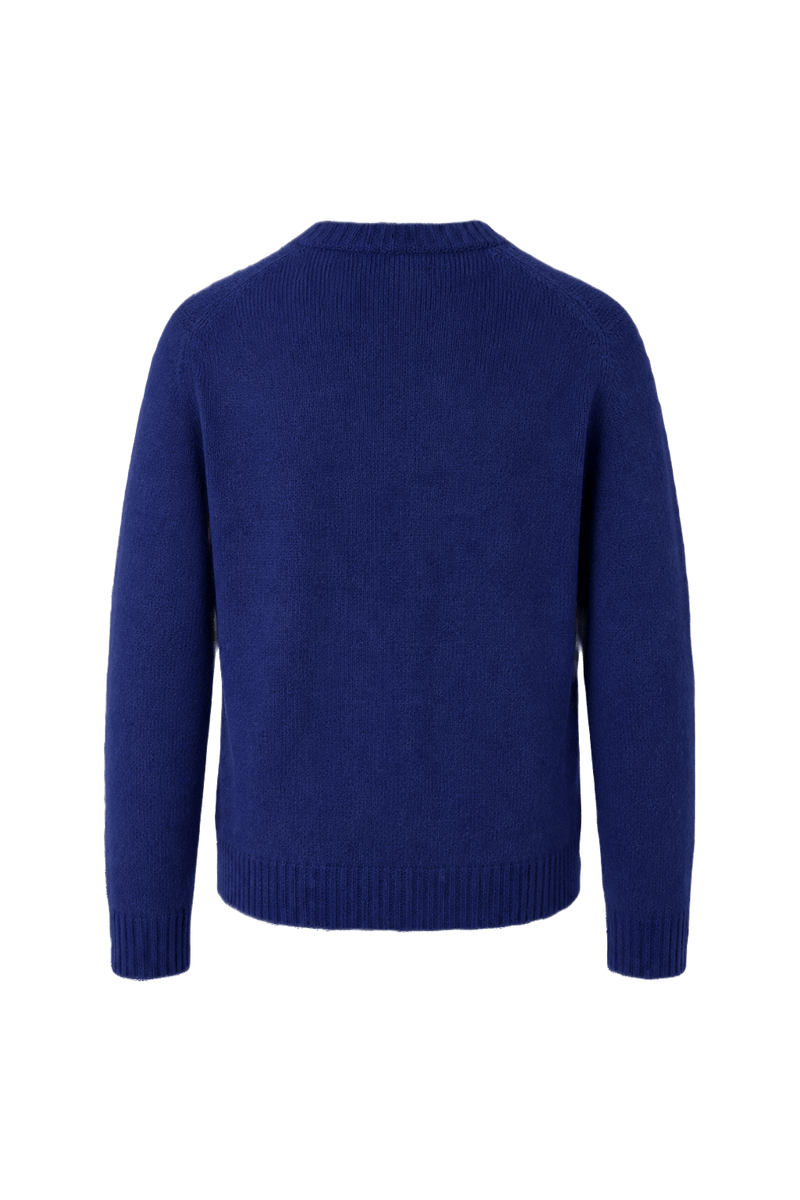 1960s Navy Blue Wool Sweater - Back View
