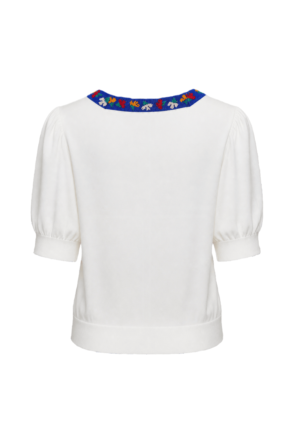 1980s White Synthetic Blend Sweater - Back View