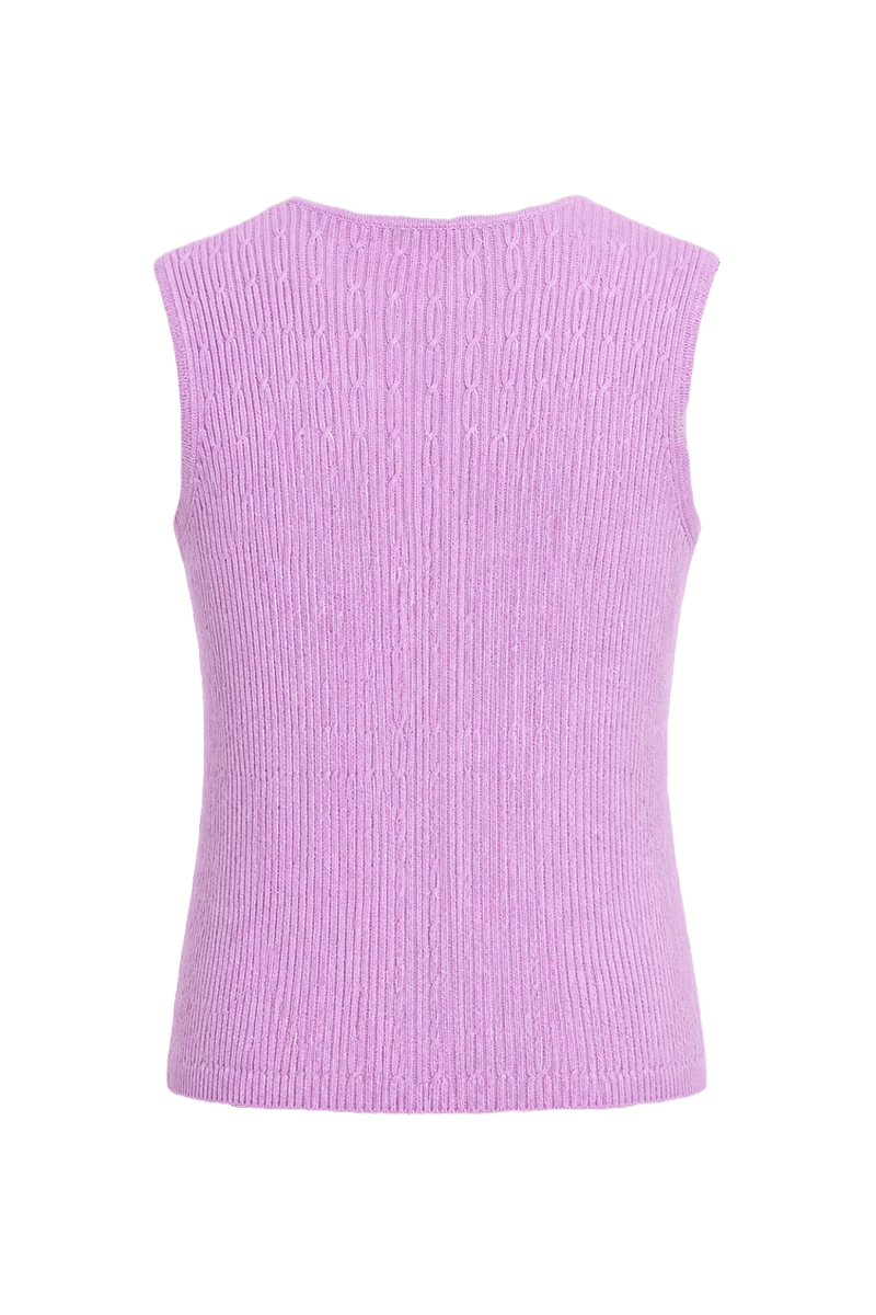 1960s Lavender Cotton Blend Tank Top - Back View