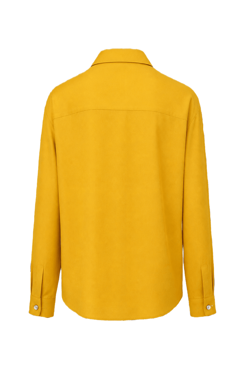 1990s Bright Yellow Synthetic Shirt - Back View