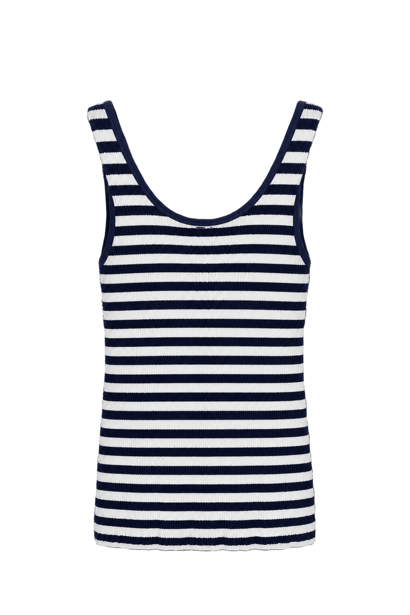1990s Navy Blue Cotton Blend Tank Top - Back View