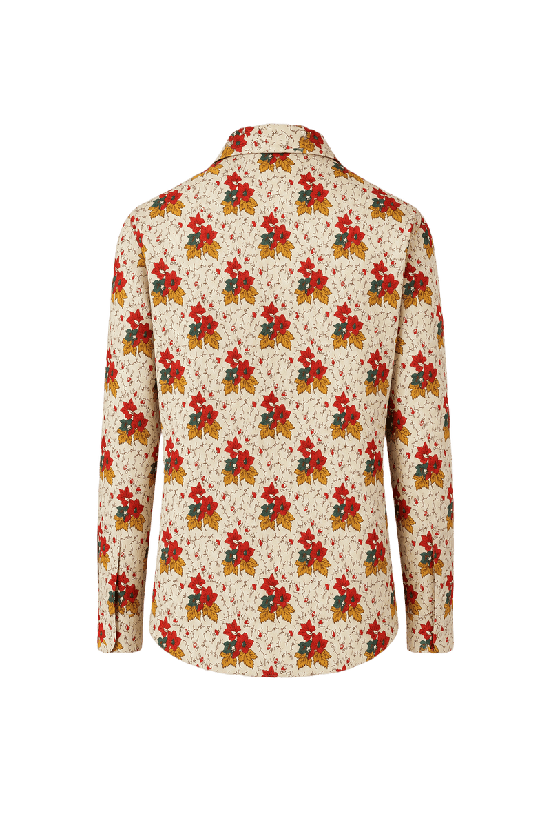 1970s Cream Synthetic Blend Shirt - Back View