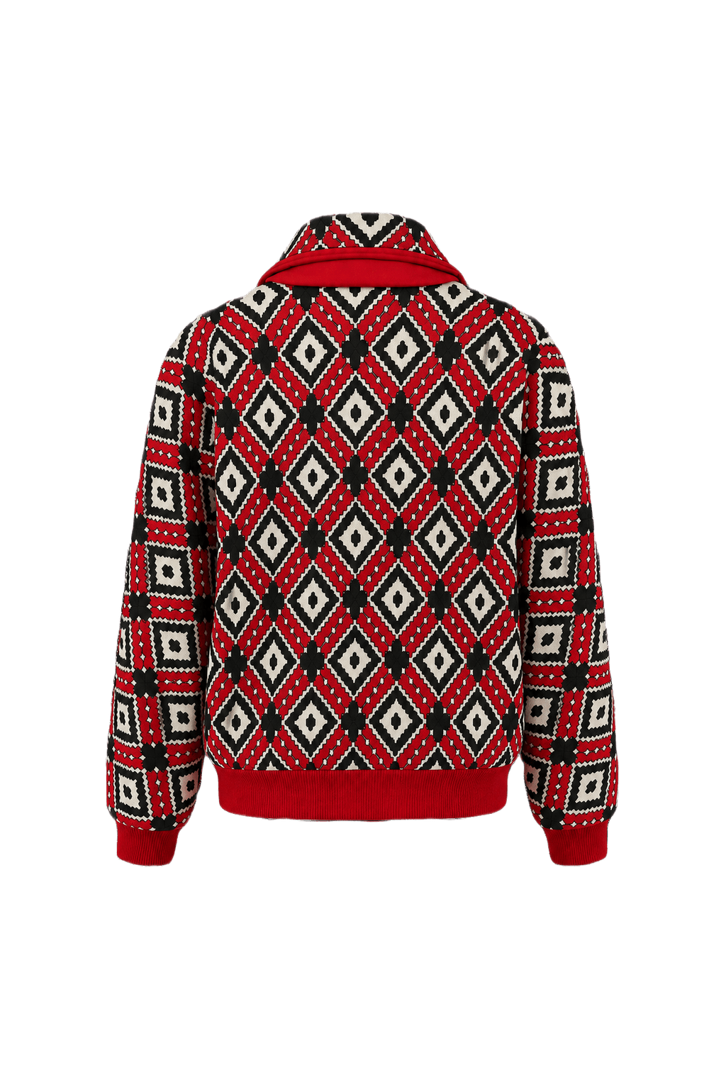 1980s Red Synthetic Blend Jacket - Back View
