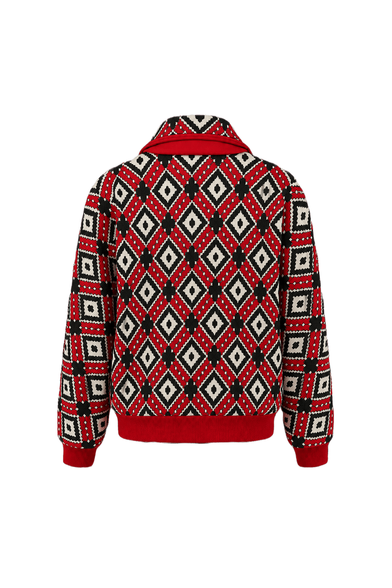 1980s Red Synthetic Blend Jacket - Back View