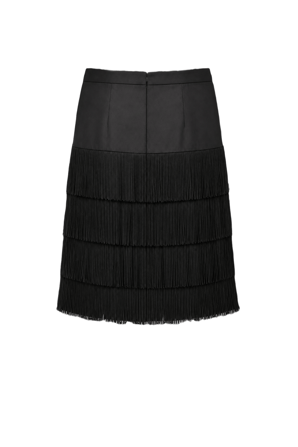 1980s Black Synthetic Skirt - Back View