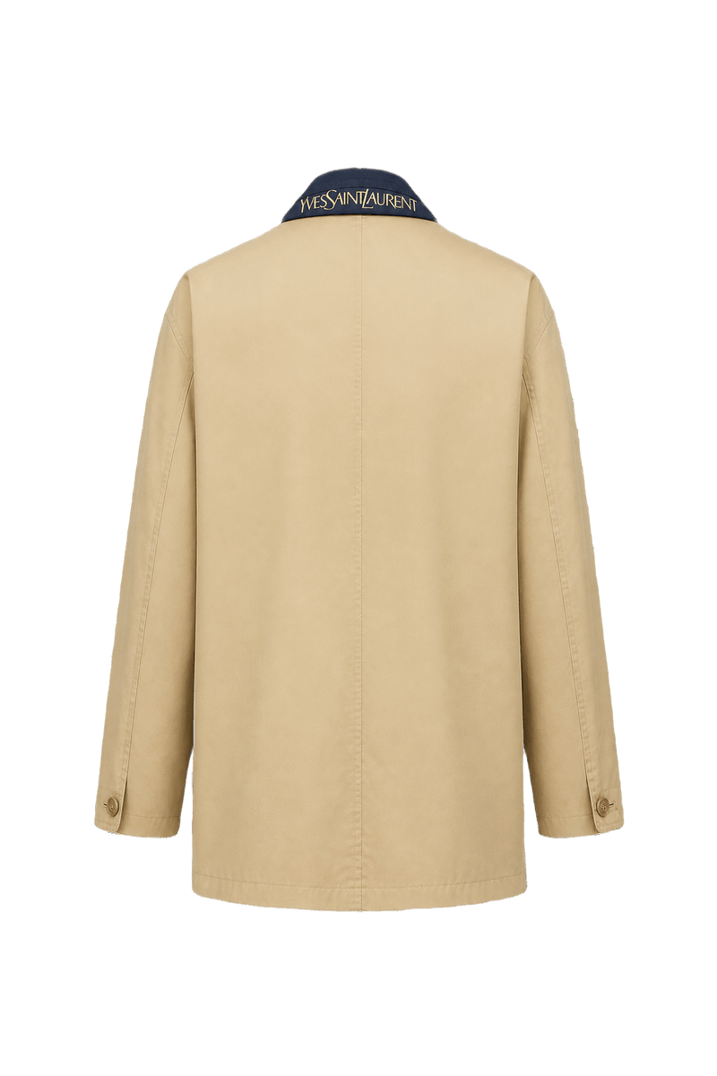 1980s Beige Cotton Blend Jacket - Back View