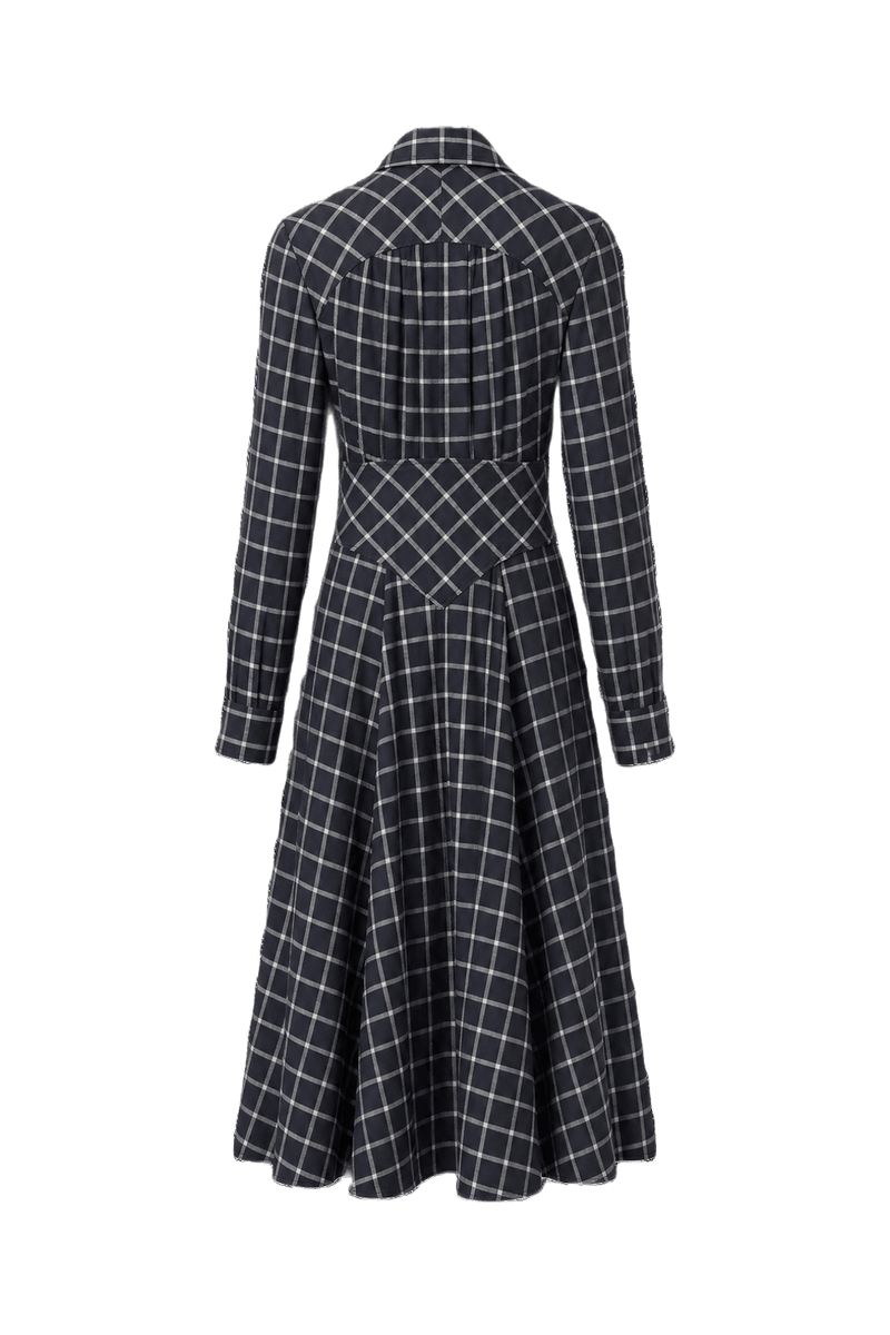 1990s Black Flannel Dress - Back View
