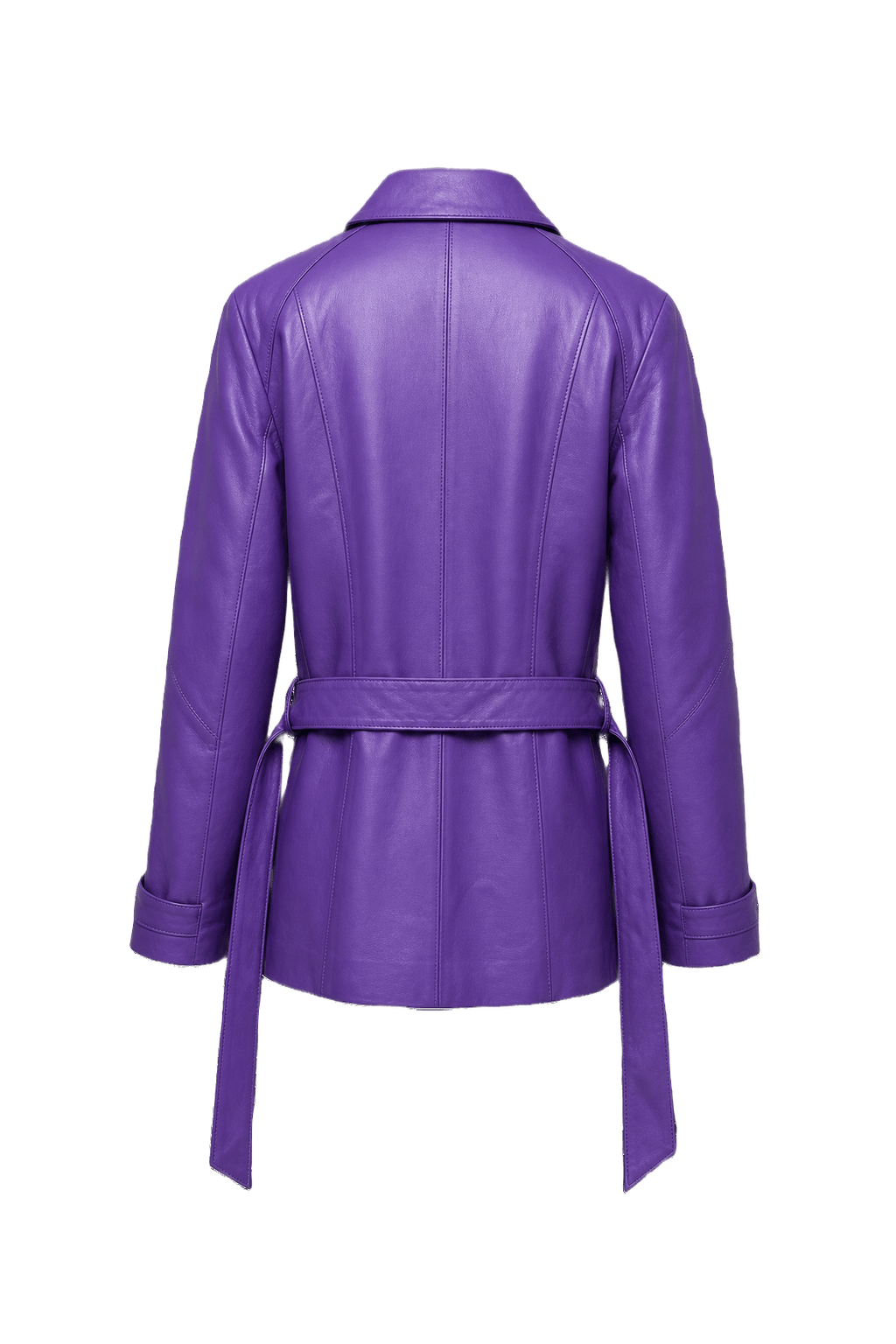 1980s Purple Leather Jacket - Back View