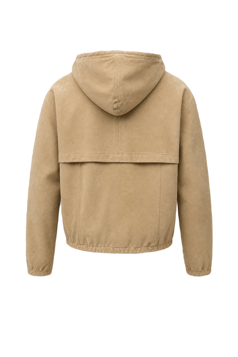 1990s Beige Suede Jacket - Back View