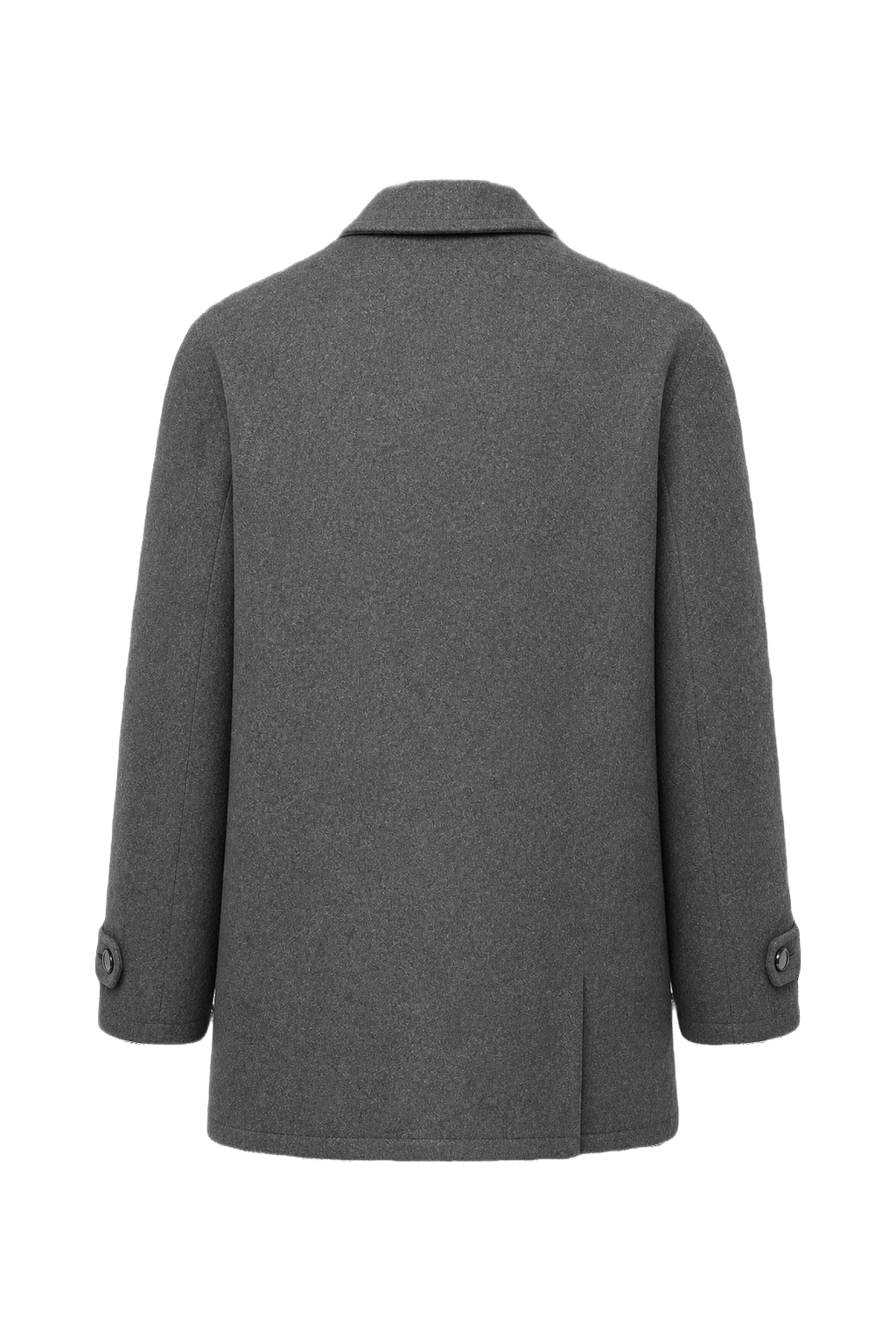 1990s Charcoal Grey Wool Blend Coat - Back View
