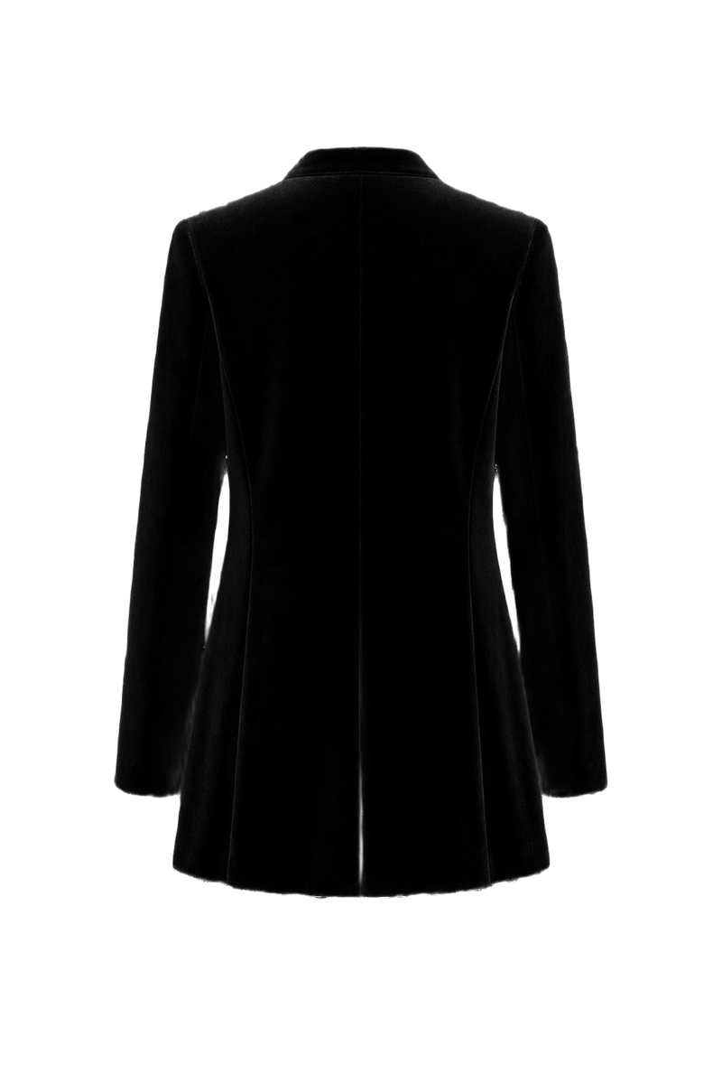 1980s Black Velvet Jacket - Back View