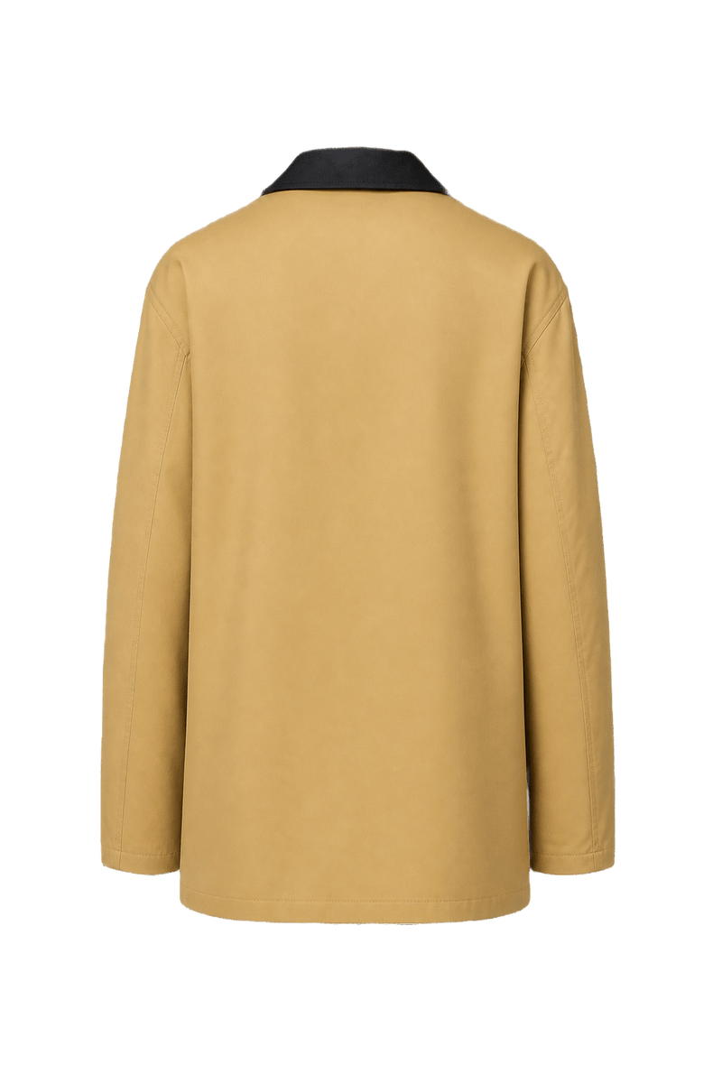 1980s Tan Polyester Jacket - Back View