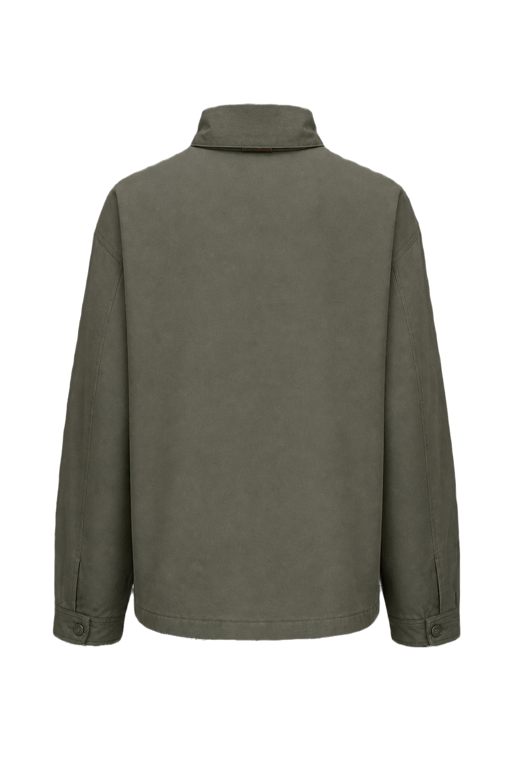 1980s Olive Green Polyester Jacket - Back View