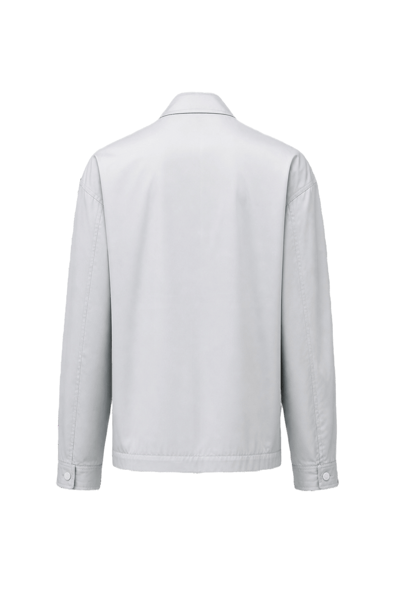 1980s Light Grey Polyester Jacket - Back View