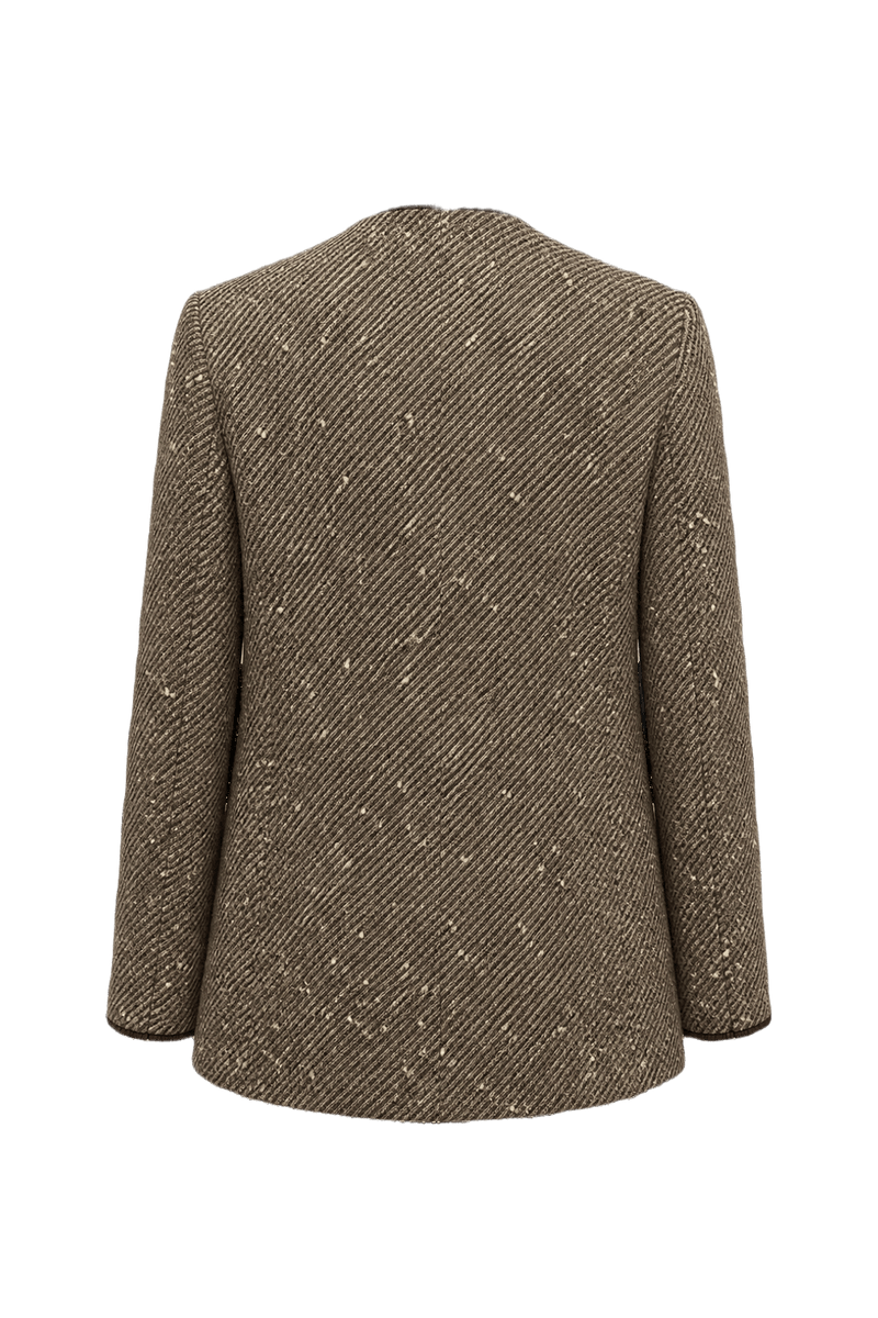 1980s Brown Wool Blazer - Back View