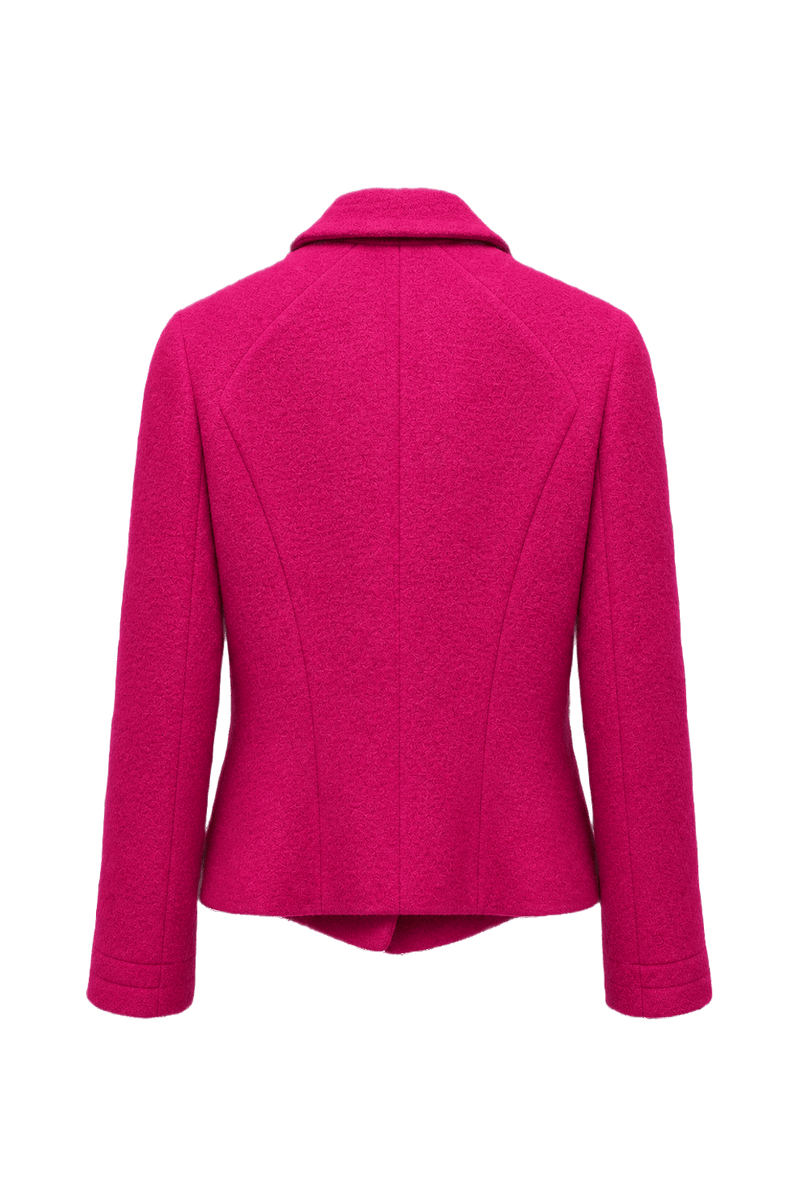 1980s Fuchsia Wool Blend Jacket - Back View