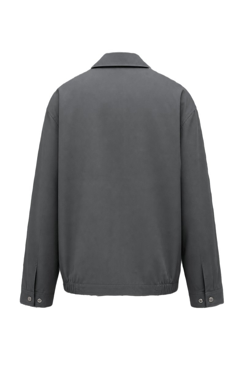 1980s Black Polyester Jacket - Back View