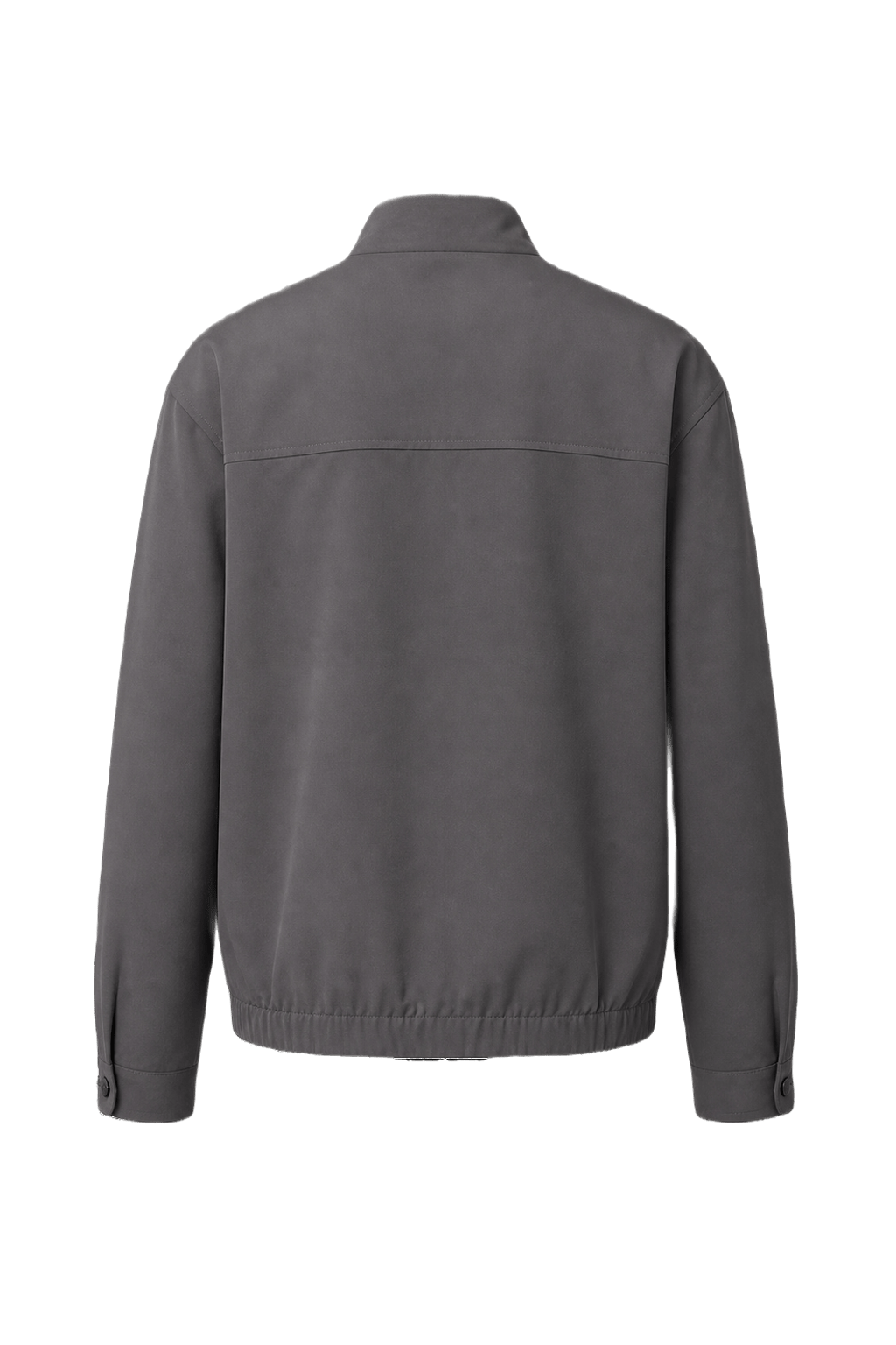 1980s Dark Gray Polyester Jacket - Back View