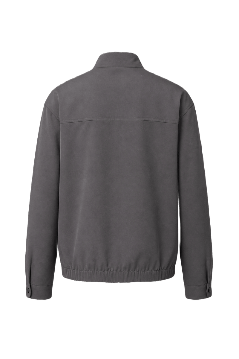 1980s Dark Gray Polyester Jacket - Back View