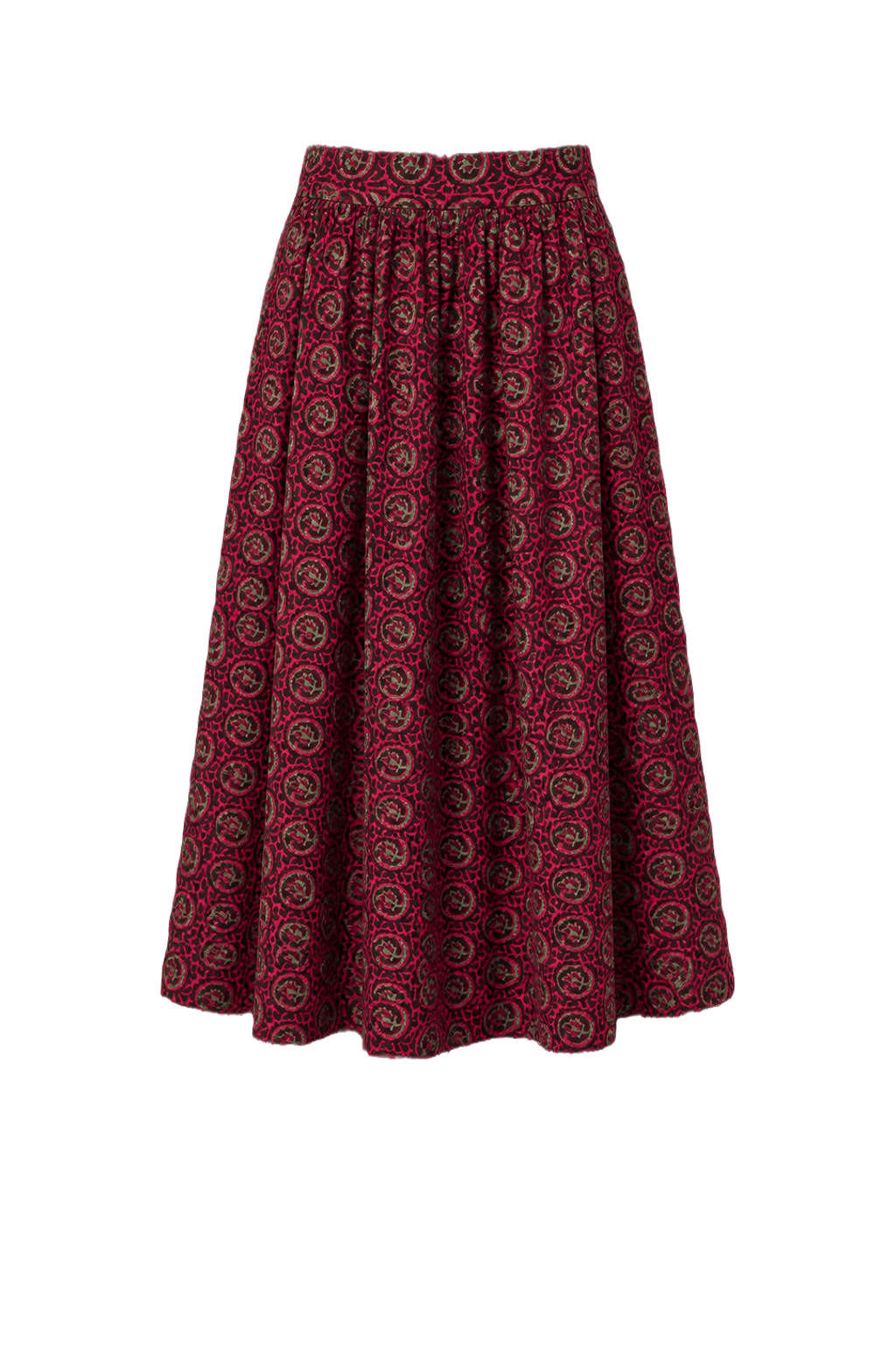 1970s Red Cotton Skirt - Back View