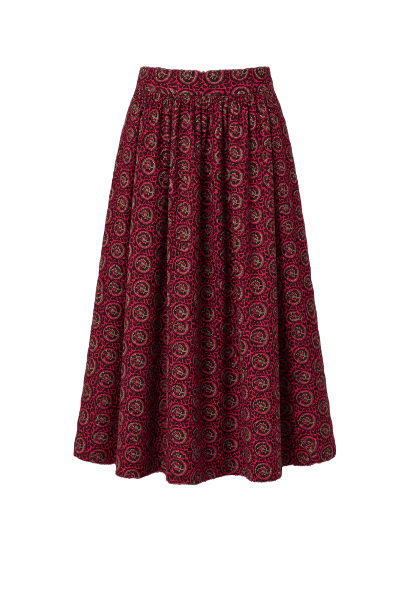 1970s Red Cotton Skirt - Back View