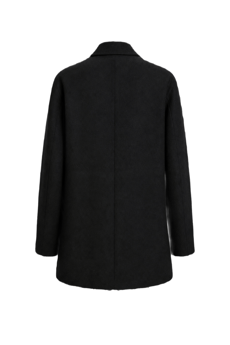 1980s Black Wool Blend Blazer - Back View