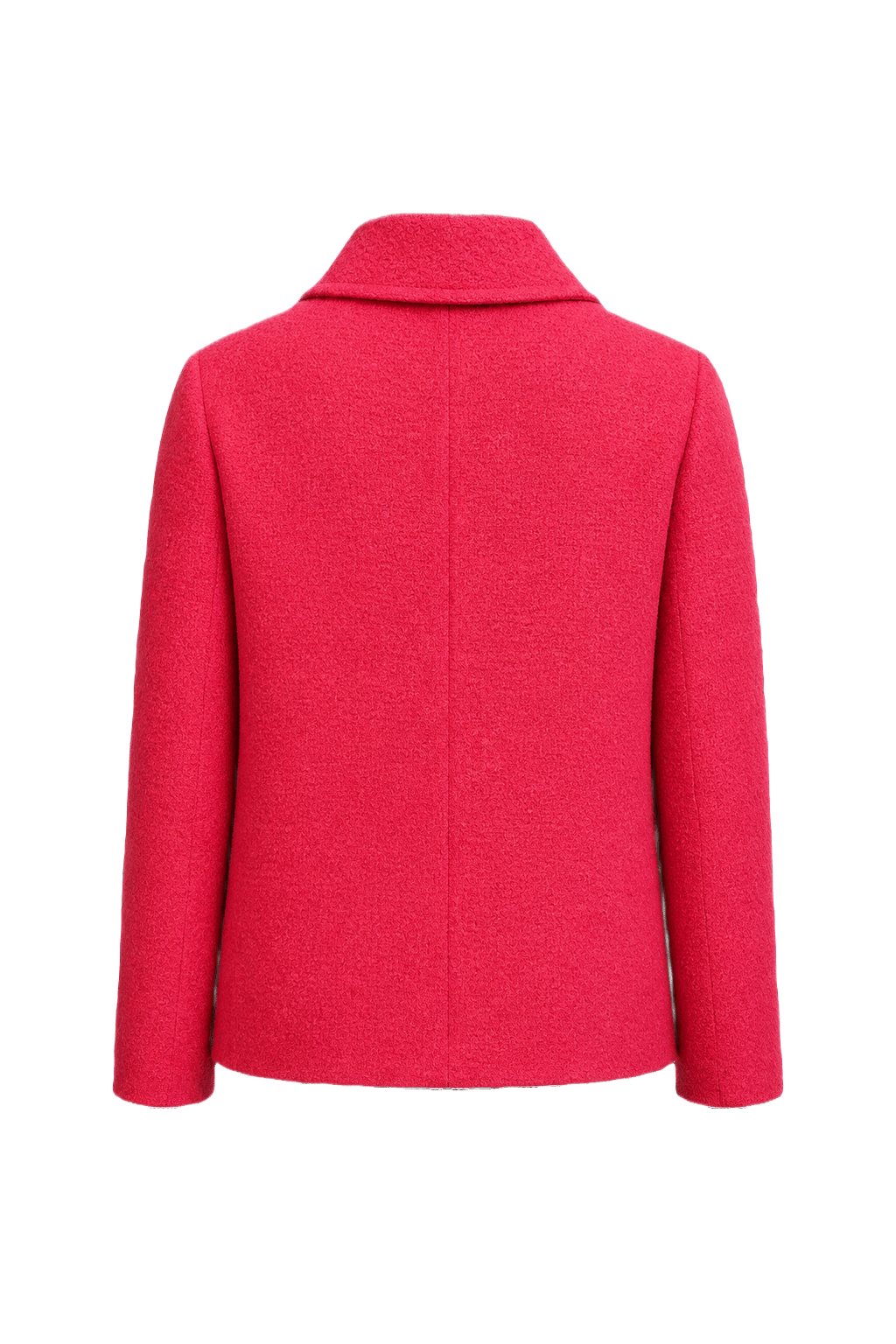 1980s Vibrant Pink Wool Blend Blazer - Back View
