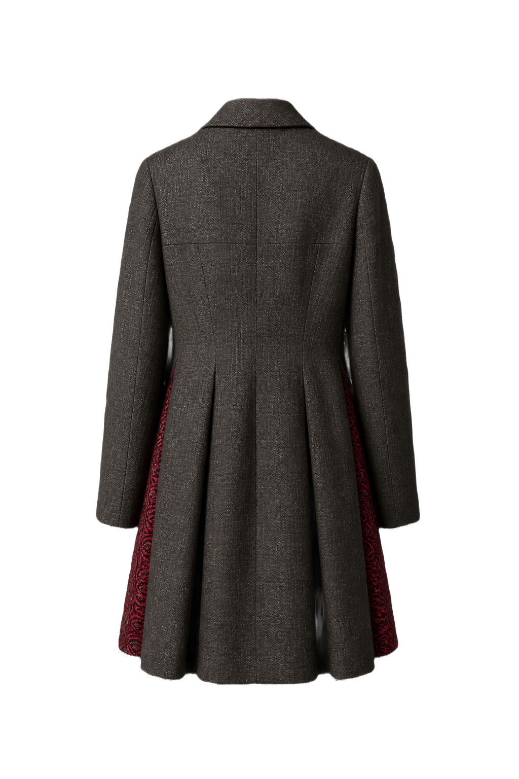 1990s Grey Wool Blend Coat - Back View