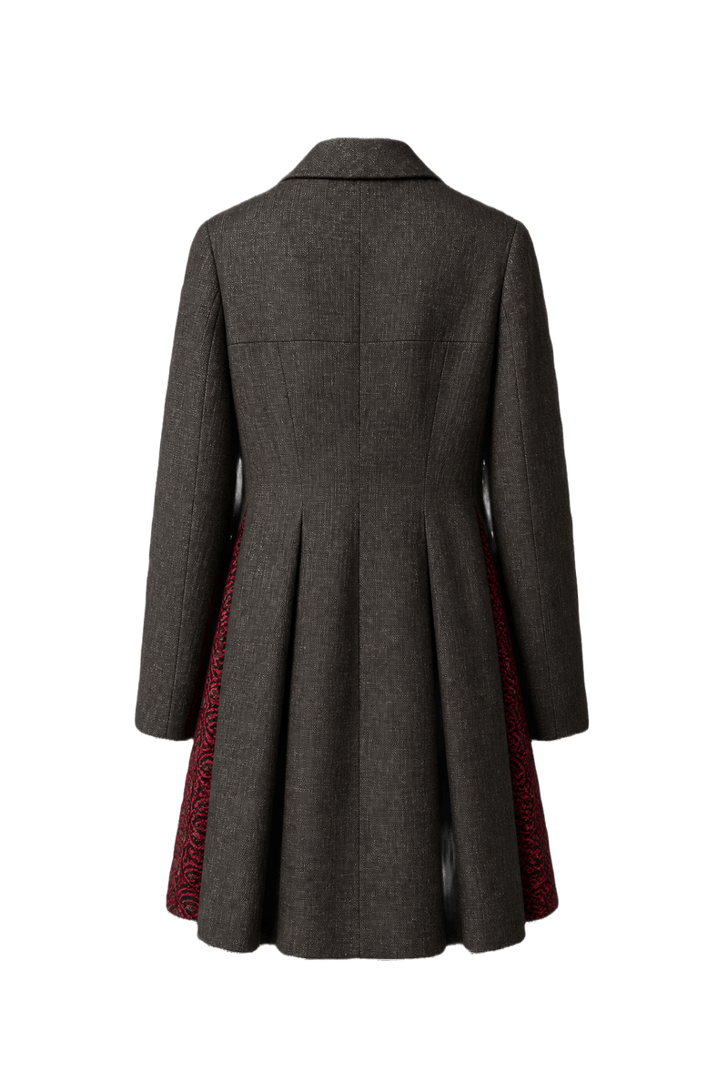 1990s Grey Wool Blend Coat - Back View