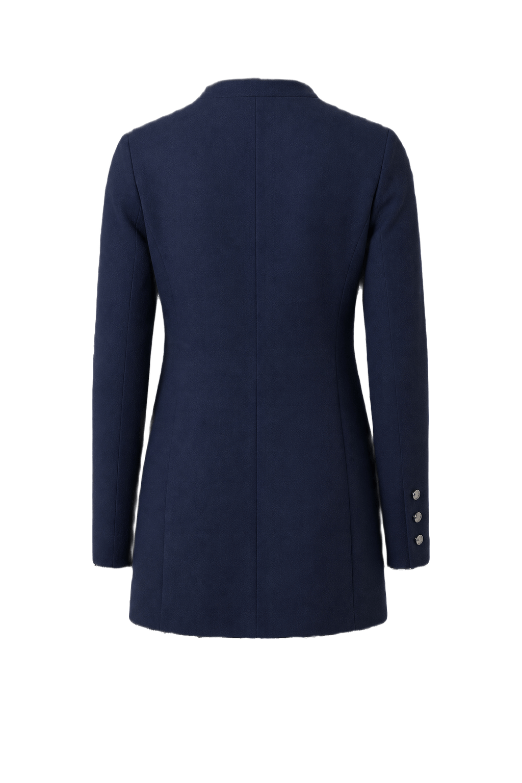 1980s Navy Blue Wool Blend Dress - Back View