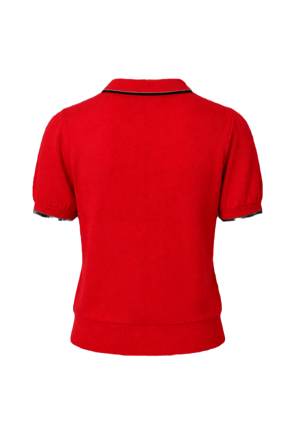 1970s Red Cotton Blend Blouse - Back View