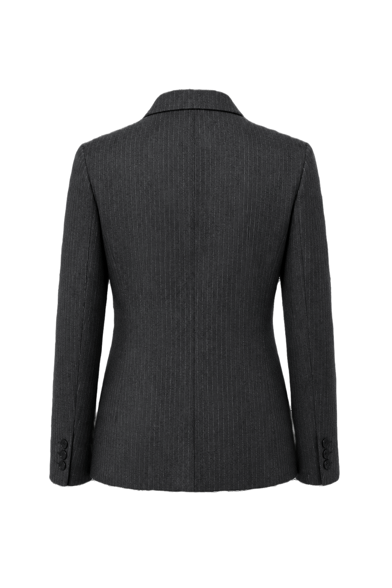 1980s Grey Wool Blend Blazer - Back View