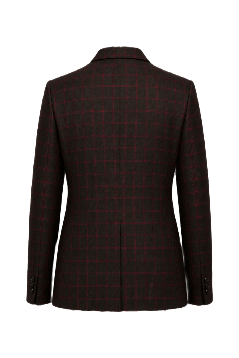 1980s Dark Green Wool Blend Blazer - Back View