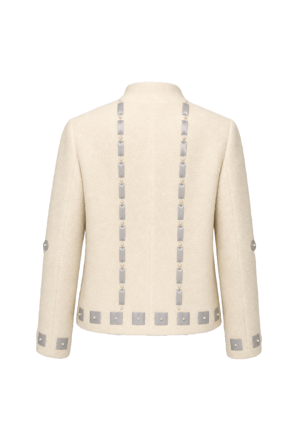 [1990s] Cream Wool Blend Jacket - Back View