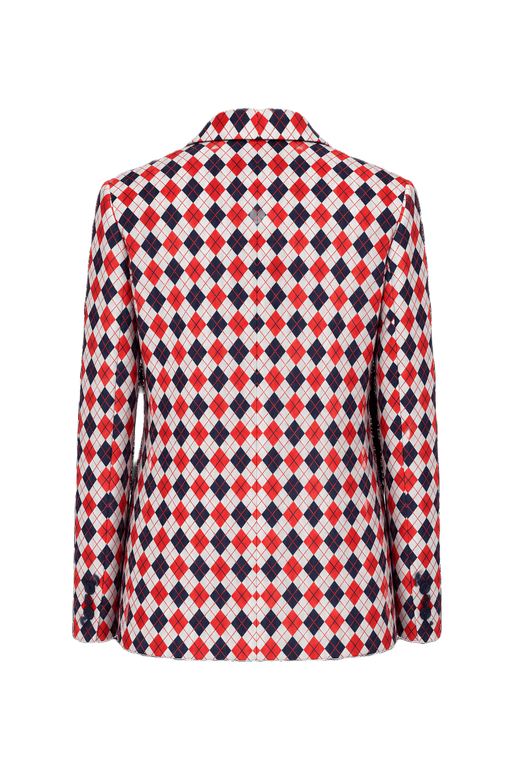 1960s Red Polyester Blend Blazer - Back View