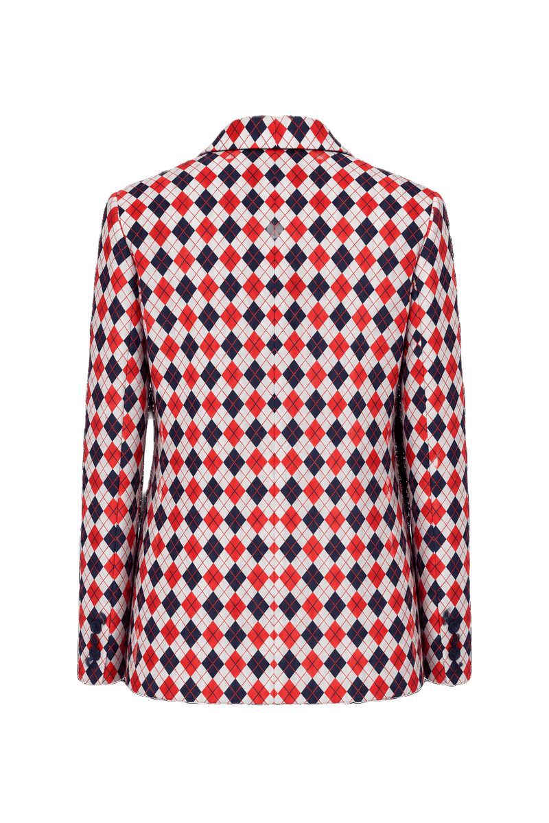 1960s Red Polyester Blend Blazer - Back View