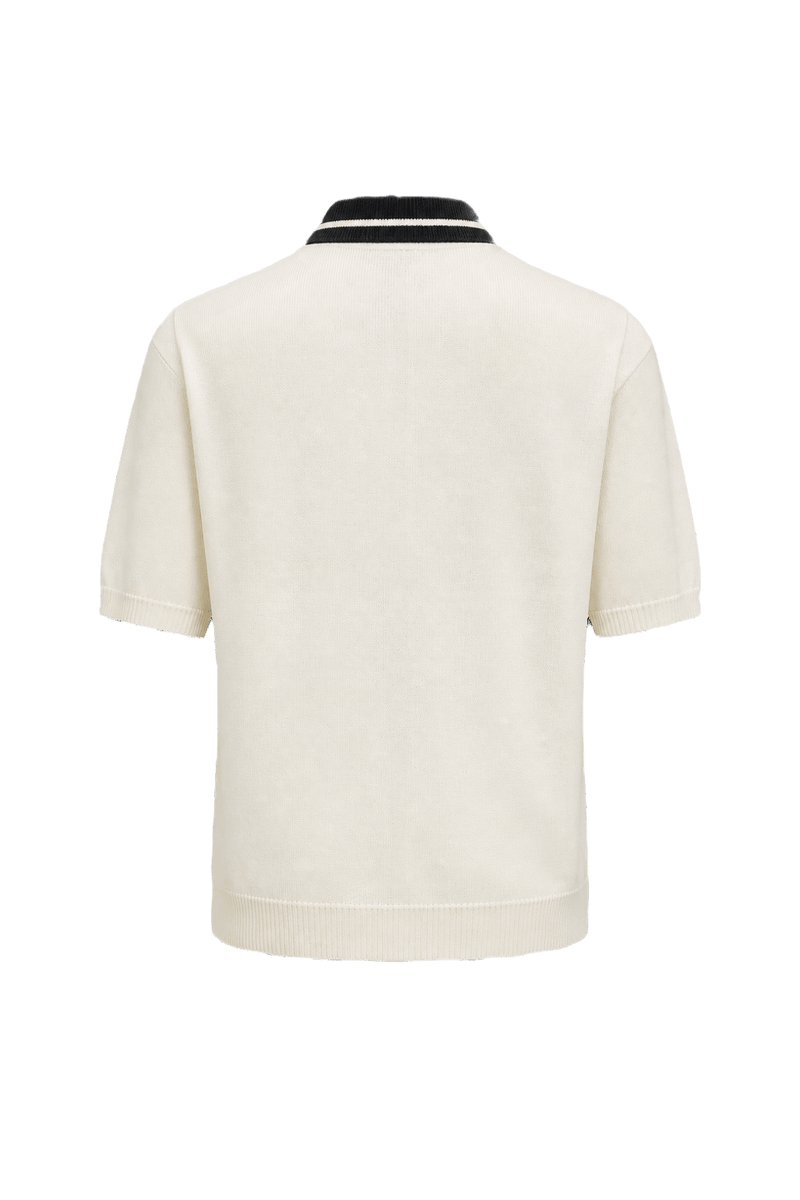 1960s Cream Cotton Blend Polo - Back View
