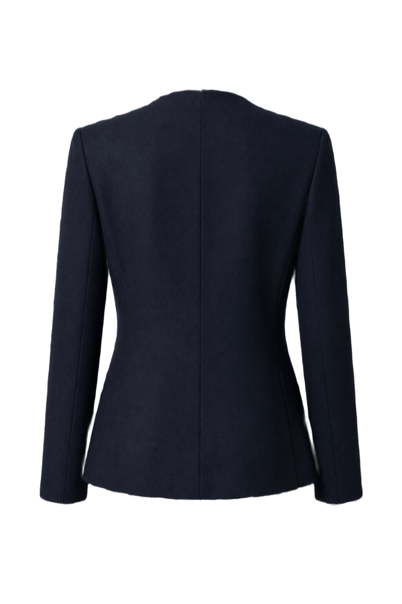 1990s Black Wool Blend Blazer - Back View