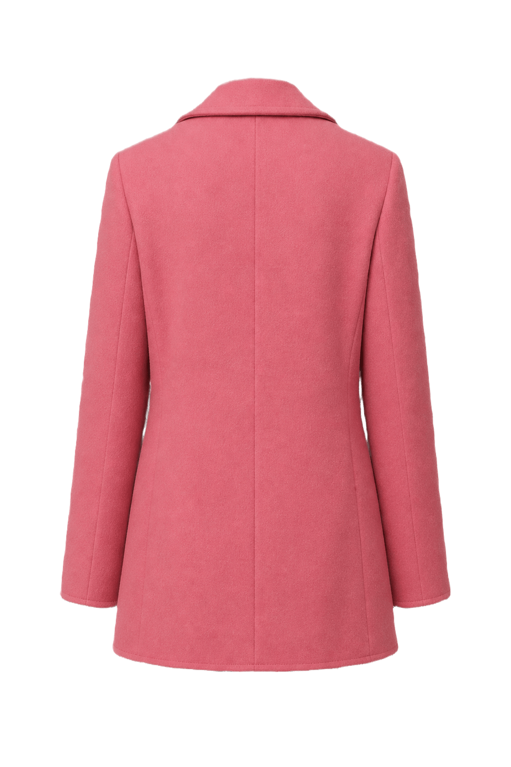 1970s Bright Pink Wool Blend Blazer - Back View