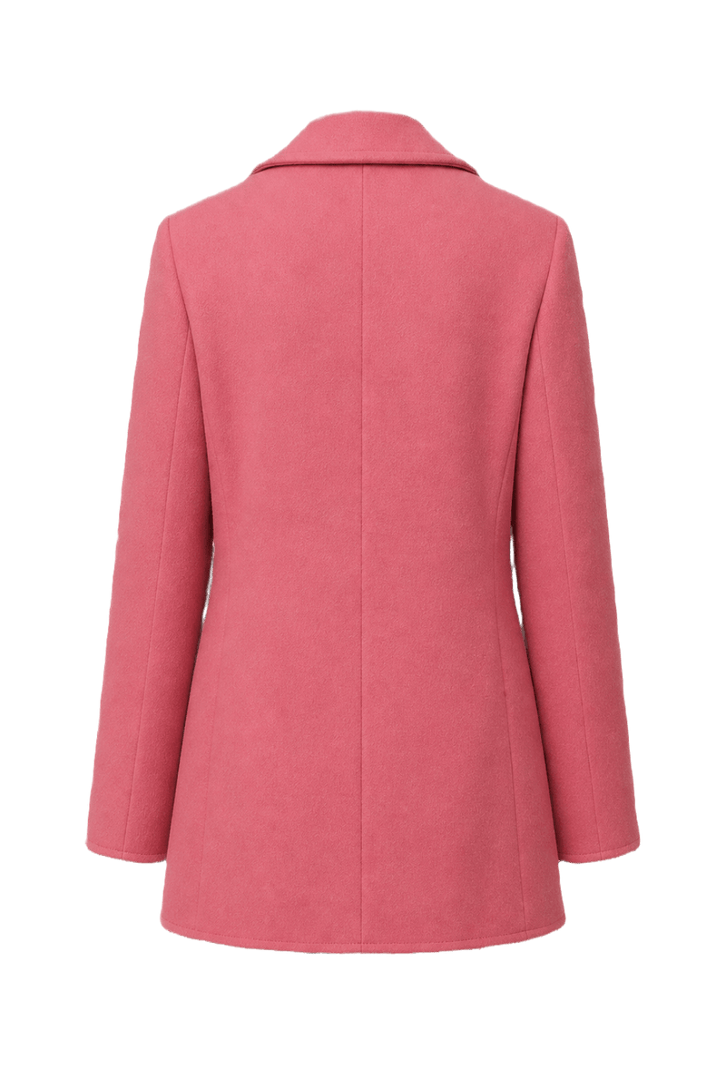 1970s Bright Pink Wool Blend Blazer - Back View