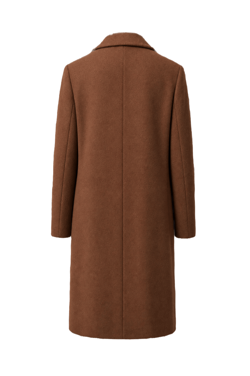 1980s Brown Wool Blend Coat - Back View