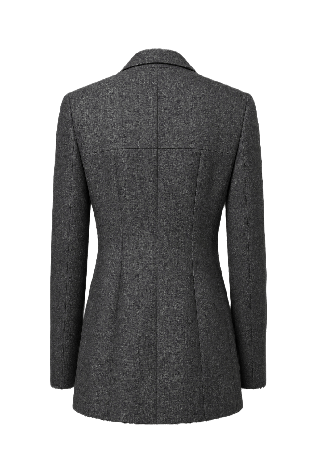 1990s Charcoal Grey Wool Blend Blazer - Back View
