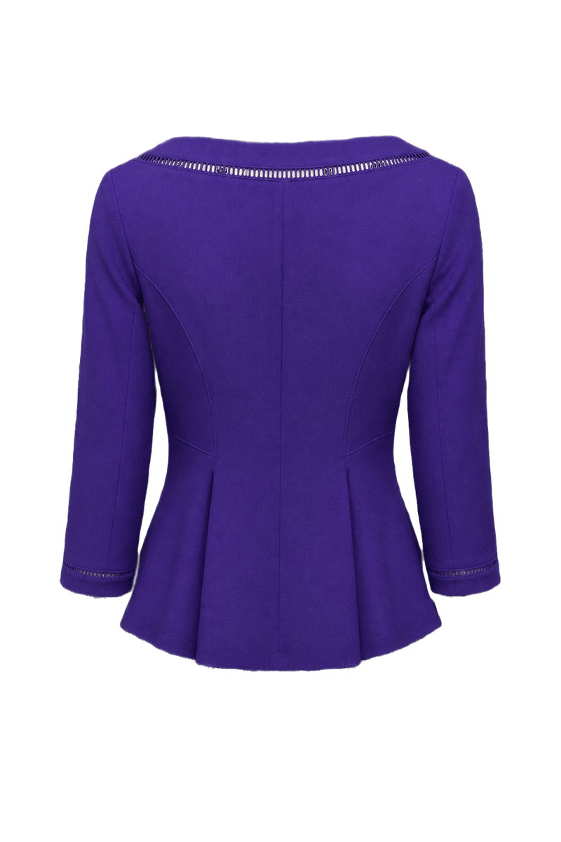 1990s Purple Wool Blend Blazer - Back View