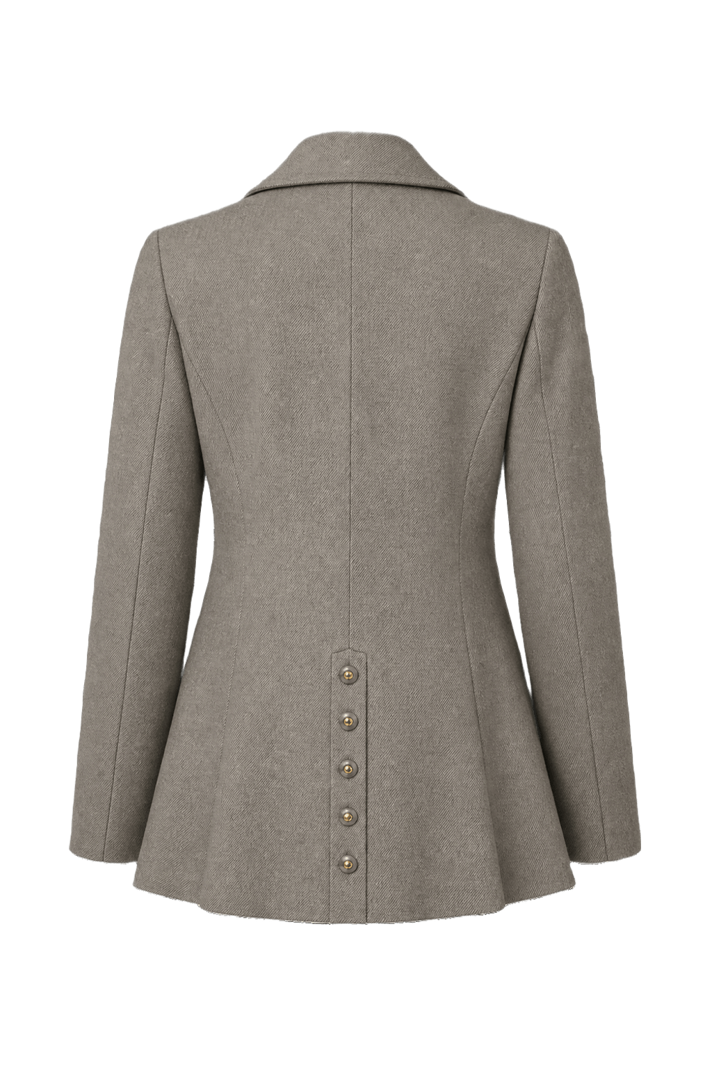 [1980s] Grey Wool Blend Blazer - Back View