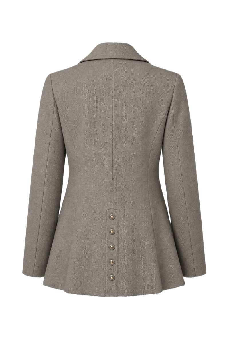 [1980s] Grey Wool Blend Blazer - Back View